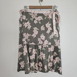 New York & Company Silk Floral Skirt 18